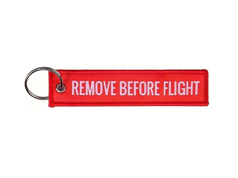 Remove Before Flight Red printet